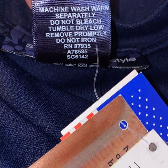 SUSAN GRAVER STYLE Navy/White Panel Shift Dress-XS - Picture 7 of 7